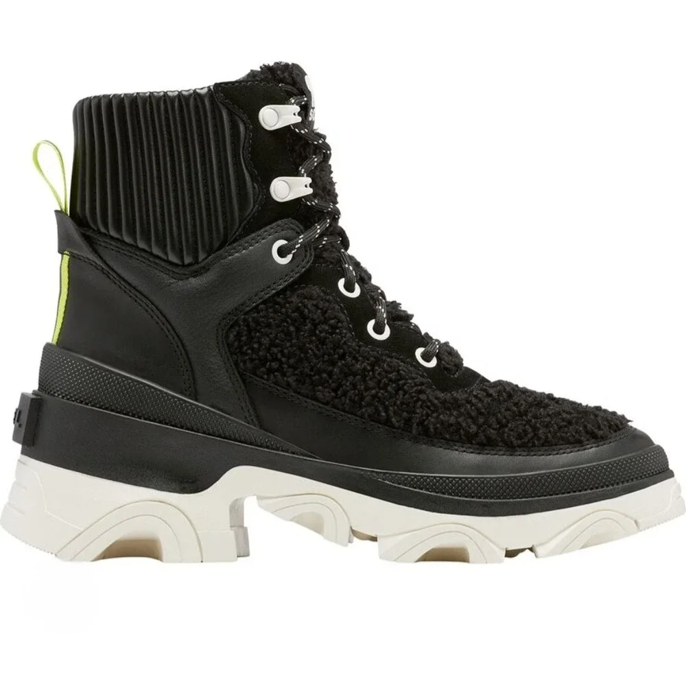 Sorel Brex Waterproof Winter Snow Boots Black Faux Shearling NL4812-010 Womens 8